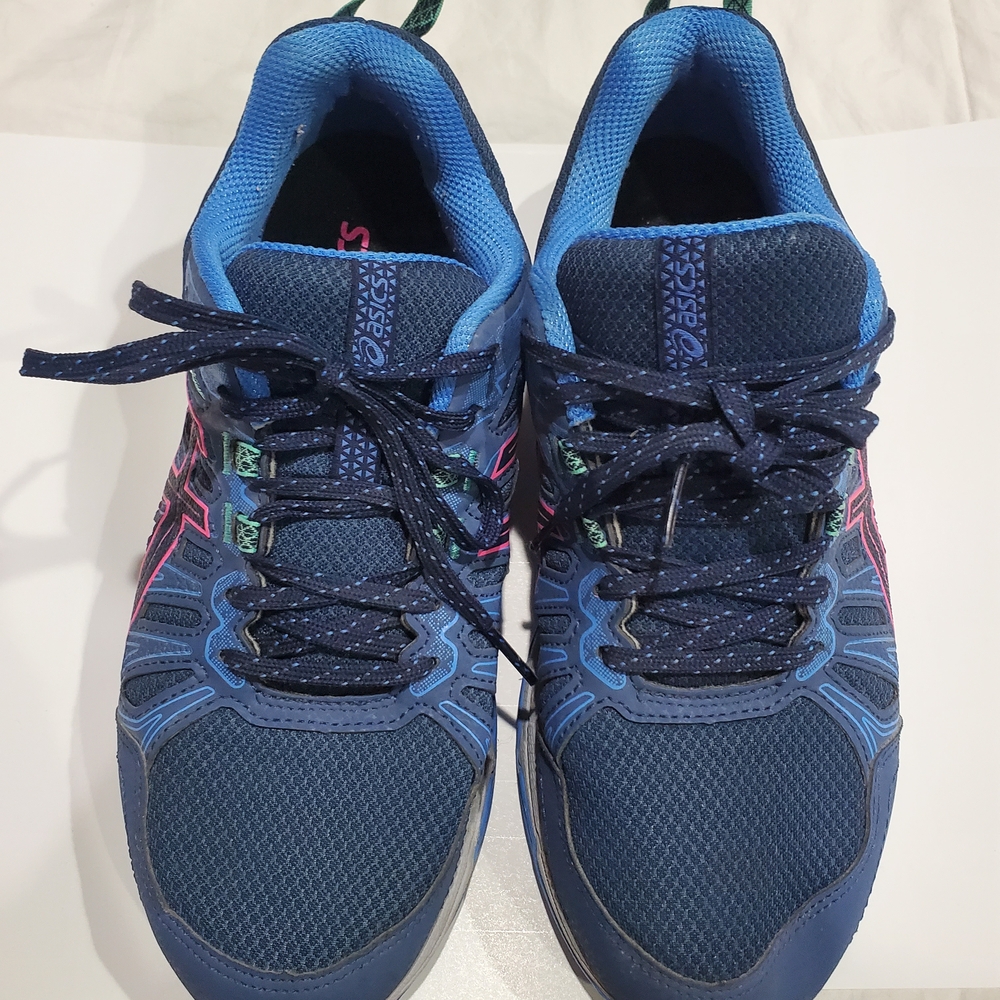 Asics Gel Venture 7 1012A476 Blue/Pink Athletic Running Shoes Women's Size 9